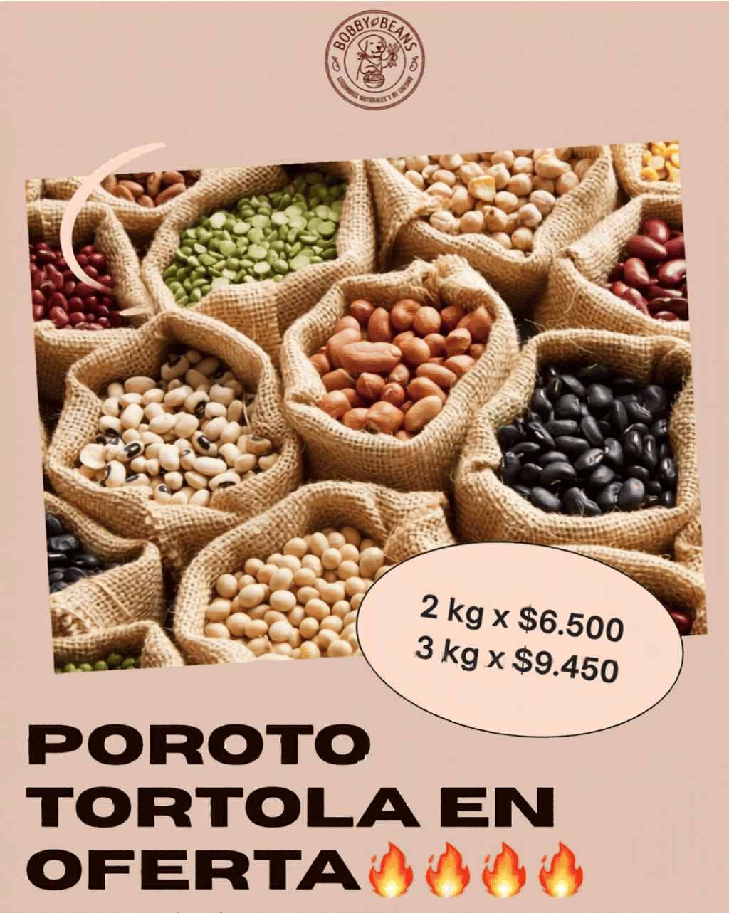 2 kg de porotos tórtola - Bobby Beans Ltda