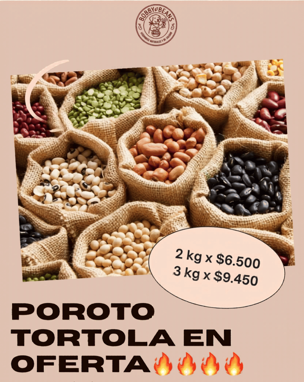 2 kg de porotos tórtola - Bobby Beans Ltda